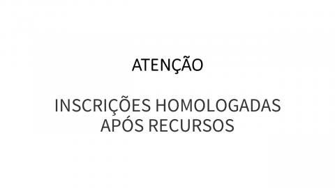 RESULTADO DAS INSCRIÇÕES HOMOLOGADAS APÓS RECURSOS