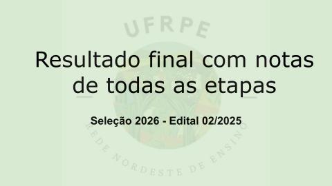 Resultado final com notas de todas as etapas