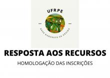 logo da Renoen/UFRPE seguida por texto "resposta aos recursos - homologação das inscrições"