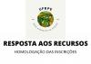 logo da Renoen/UFRPE seguida por texto "resposta aos recursos - homologação das inscrições" 